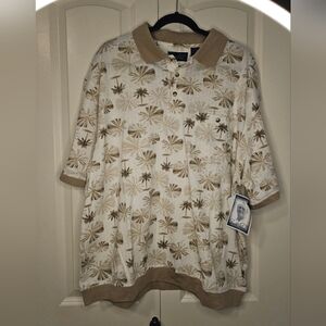 Vintage Arnold Palmer Men's Beige Hawaiian Polo Shirt NWT SZ XL/46